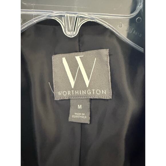 NWT Worthington Black Single Button Relaxed Fit Blazer Jacket Womens Size Medium - Picture 3 of 5